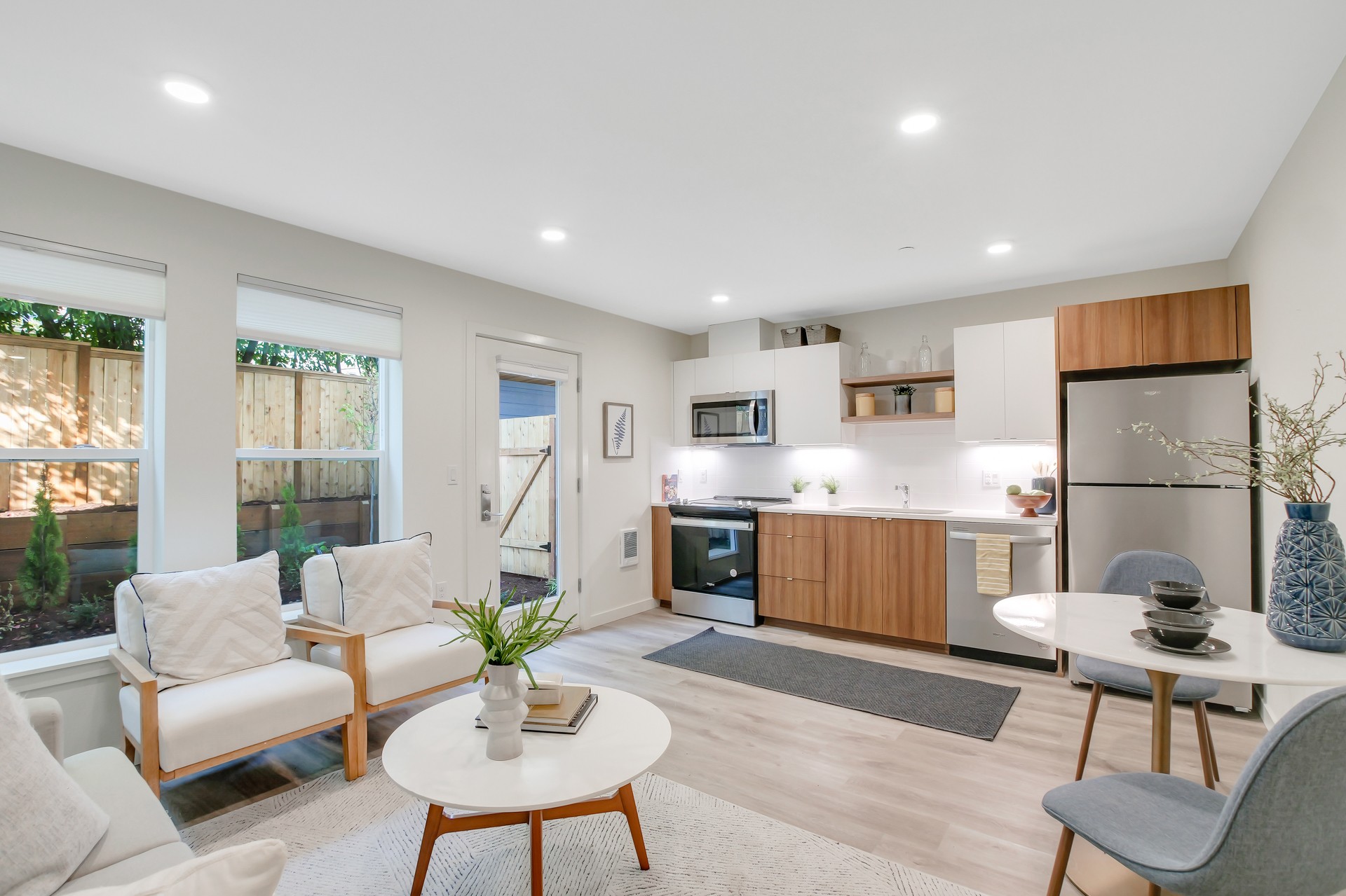 Open living room and kitchen