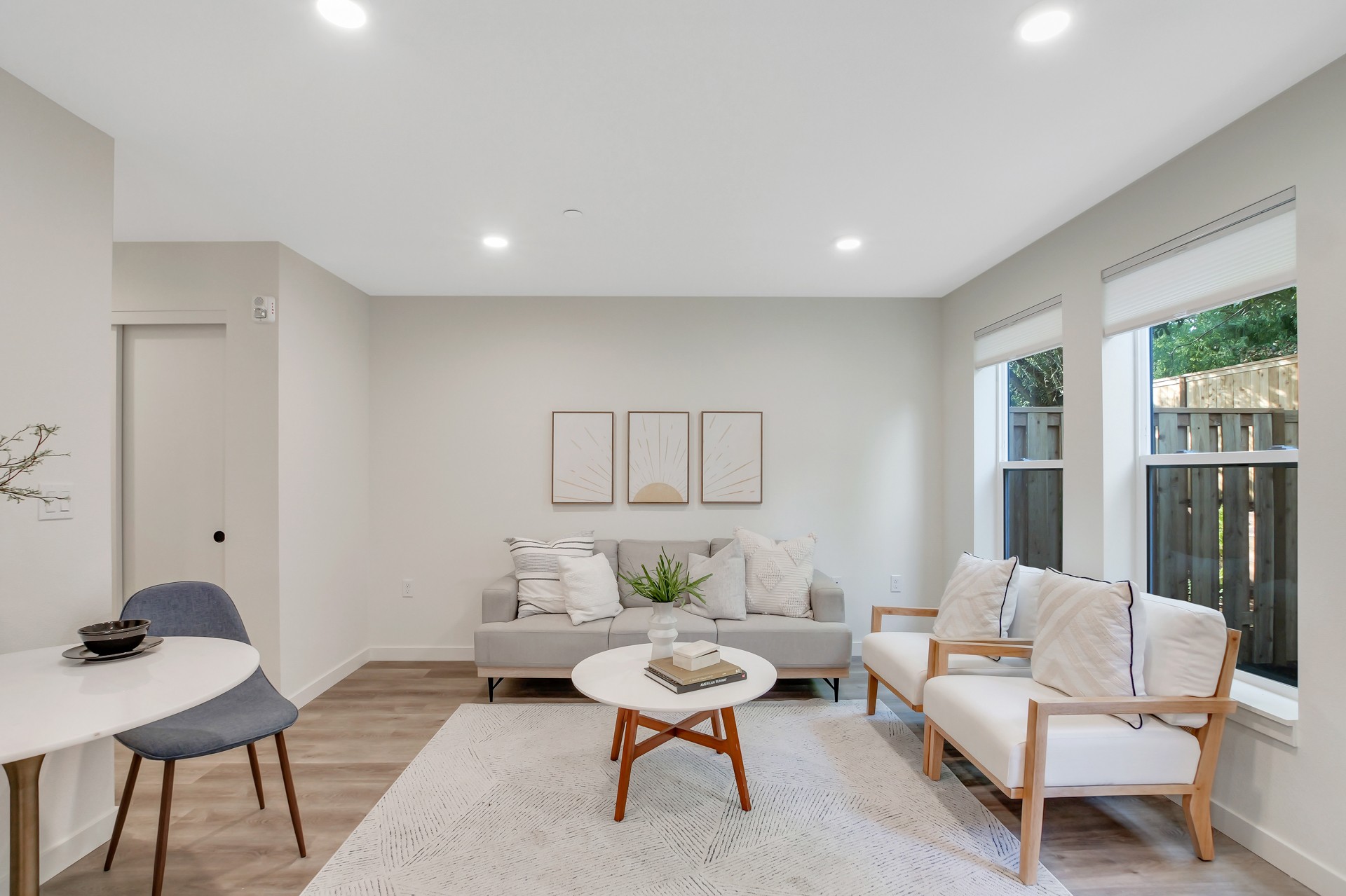 Living room with large windows
