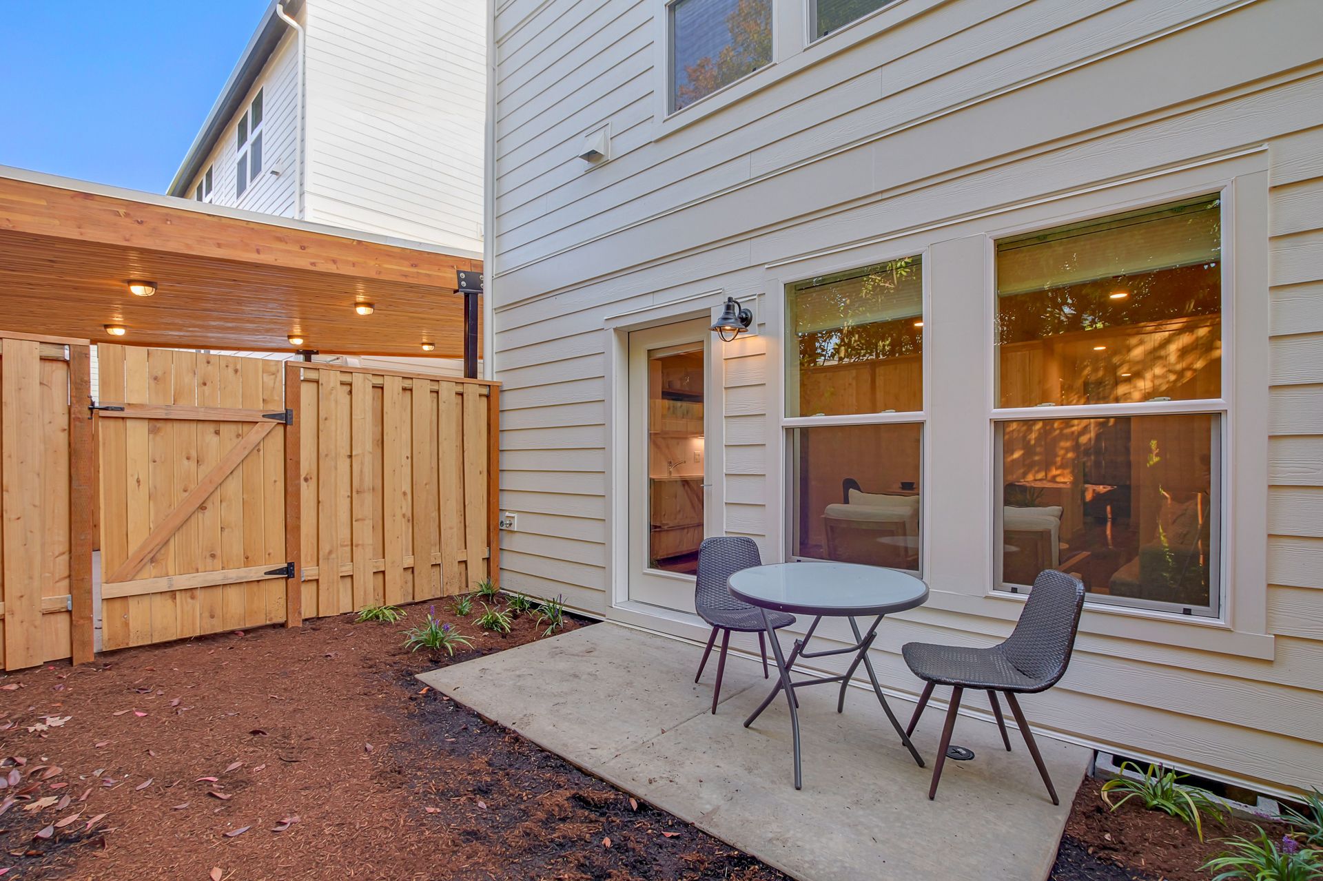 Fenced patio
